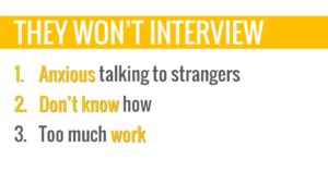 motivating students to interview customer