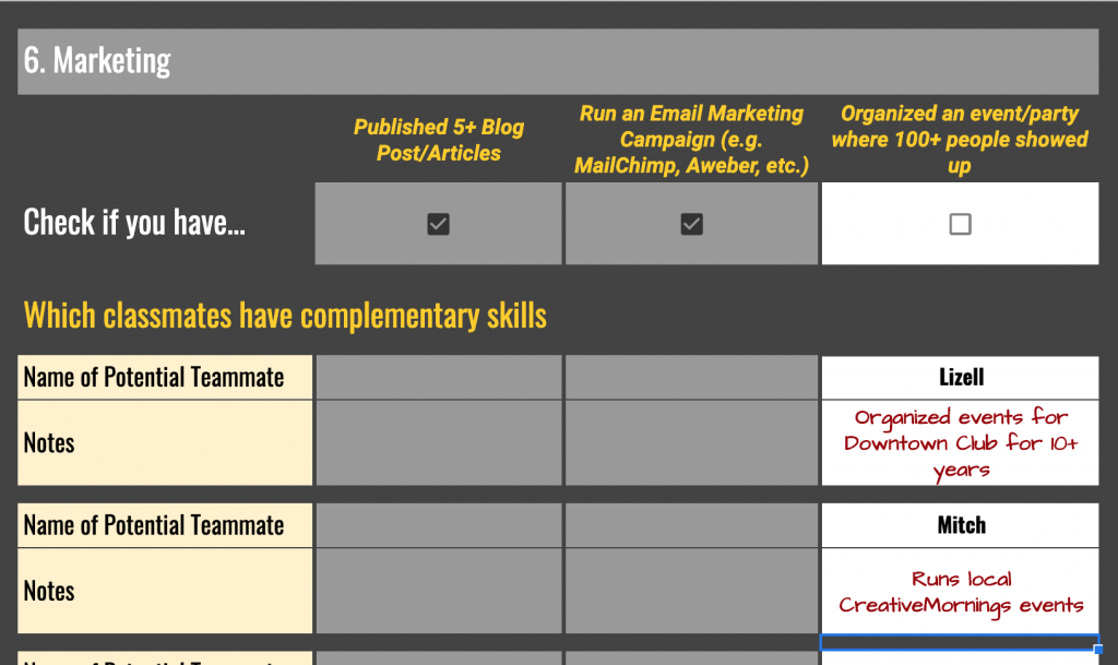 Skills Scavenger Hunt - Marketing