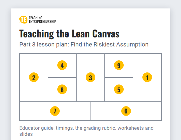 Teaching the Lean Canvas lesson plan